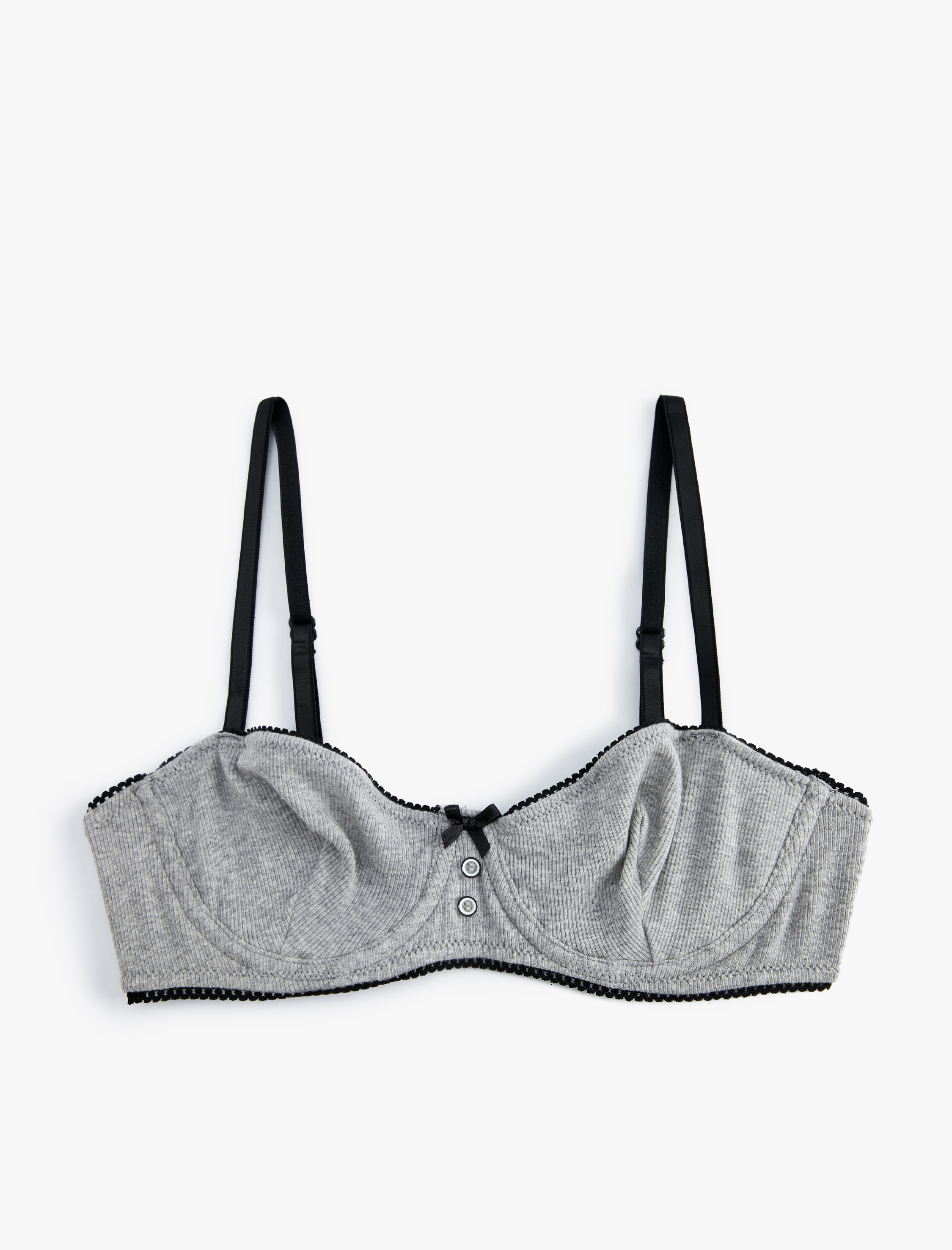 Fiyonk Detaylı Pamuklu Dolgusuz Balenli Sütyen