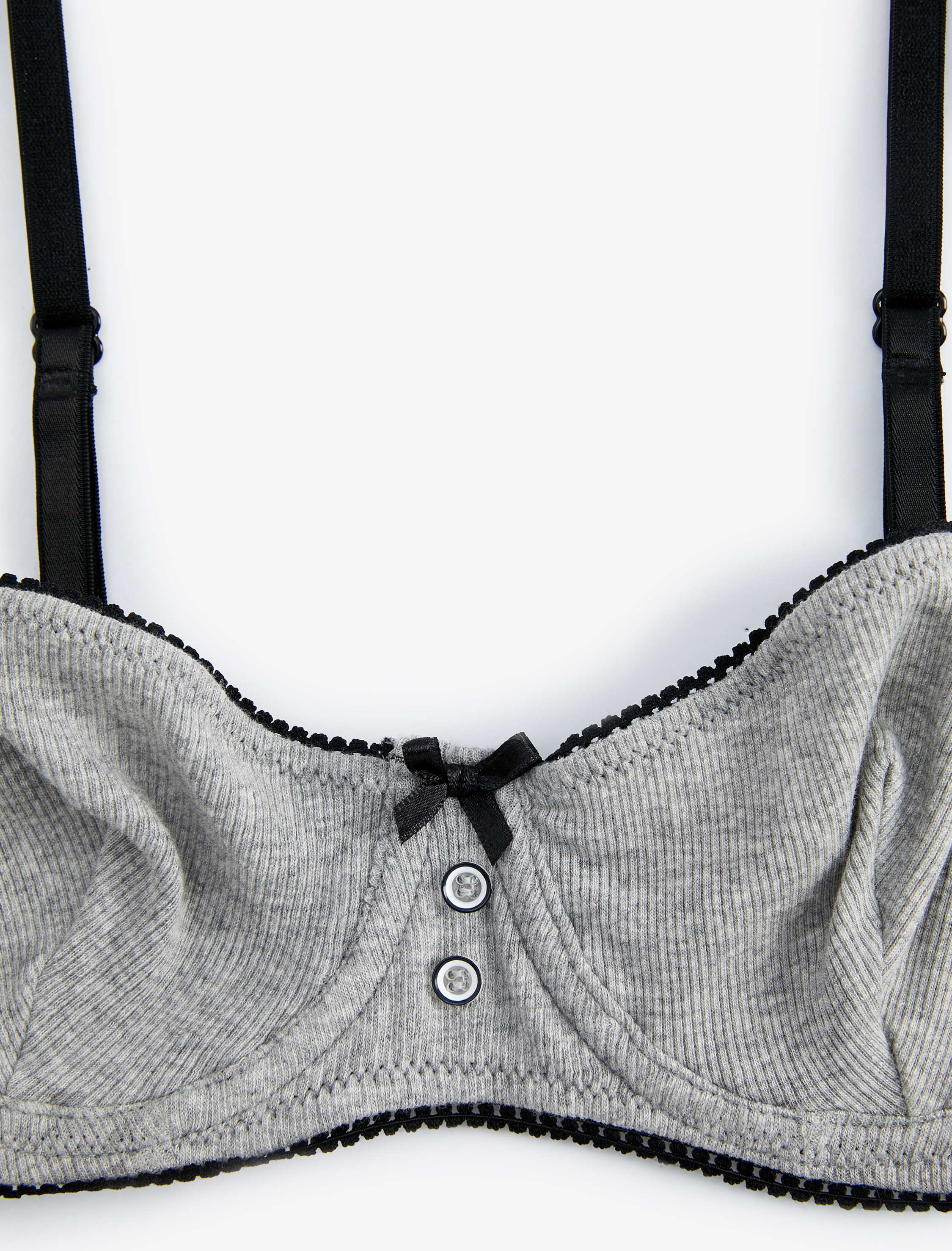 Fiyonk Detaylı Pamuklu Dolgusuz Balenli Sütyen