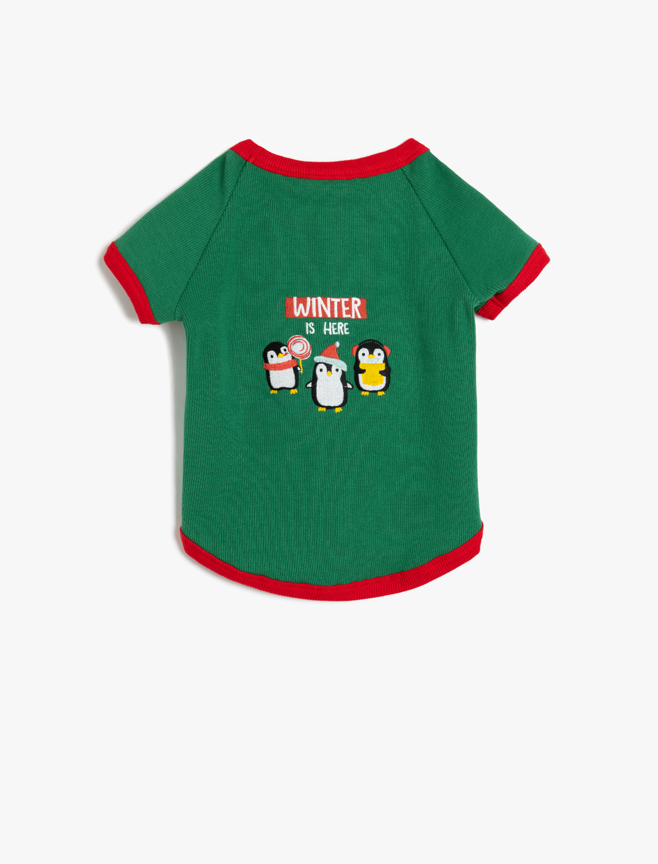   Baskılı Biyeli Pamuklu Bisiklet Yaka Köpek Sweatshirt