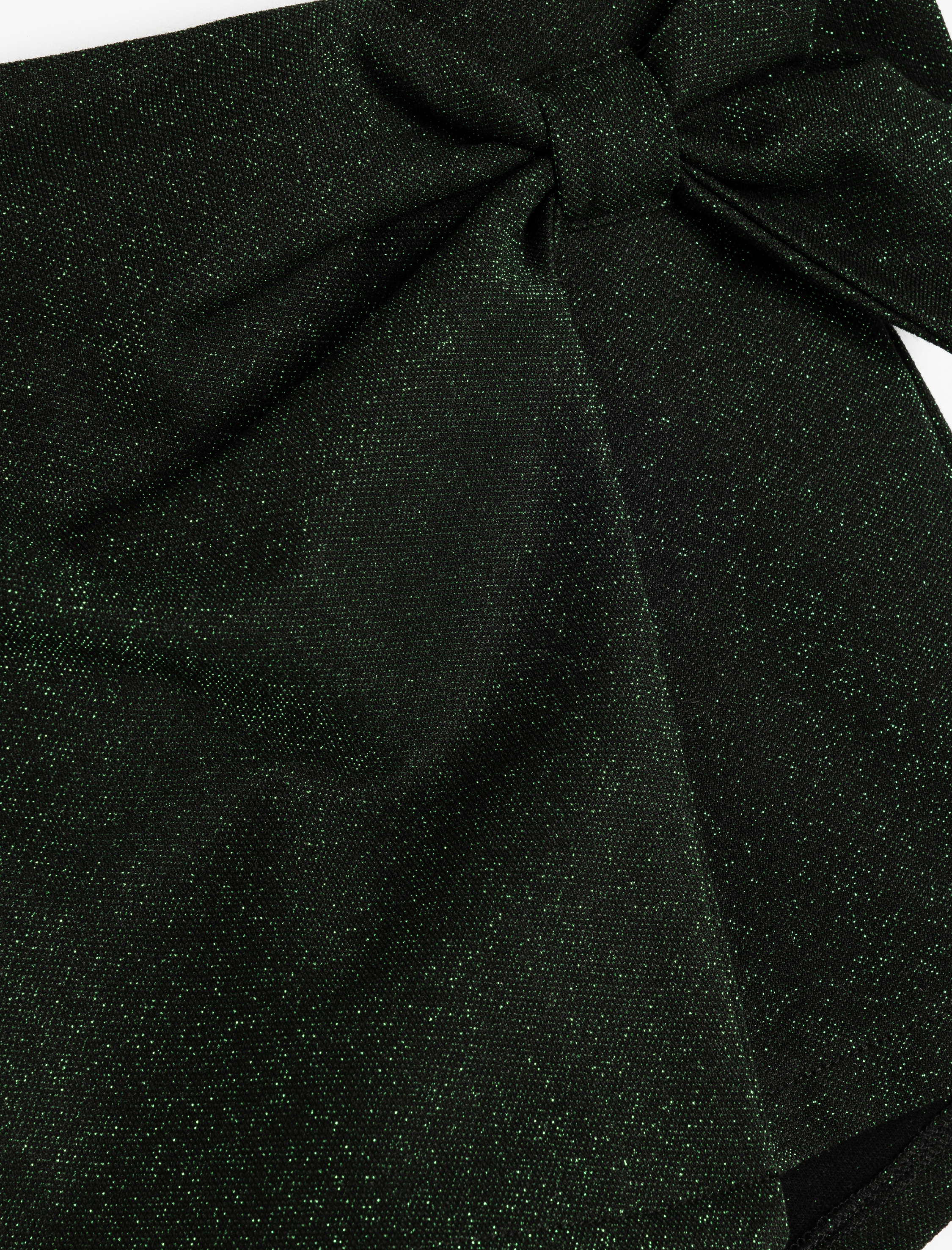  Kız Çocuk Fiyonk Detaylı Simli Kruvaze Şort Etek