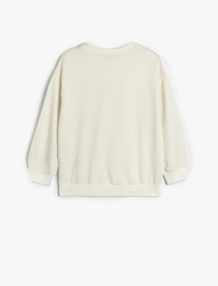 Kız Çocuk Sweatshirt Anime Baskılı Uzun Kollu Bisiklet Yaka Pamuklu