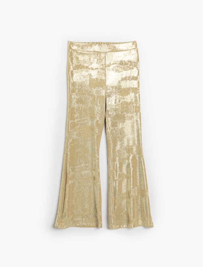 Kız Çocuk İspanyol Paça Pantolon Beli Lastikli