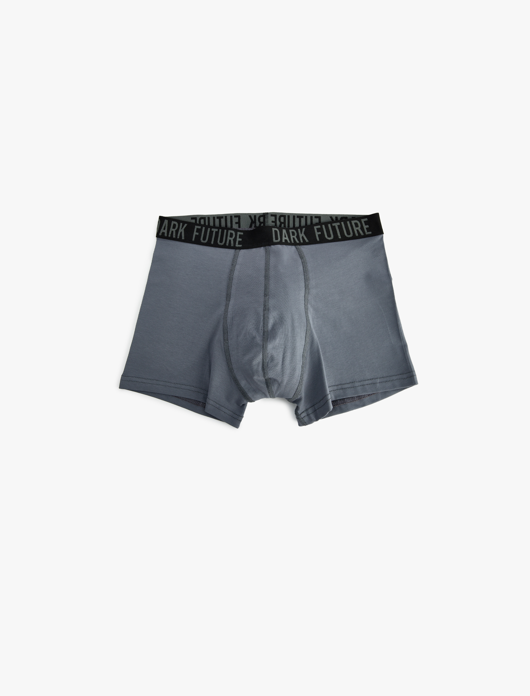   Slogan Baskılı Bel Detaylı Pamuklu 3'lü Boxer Seti