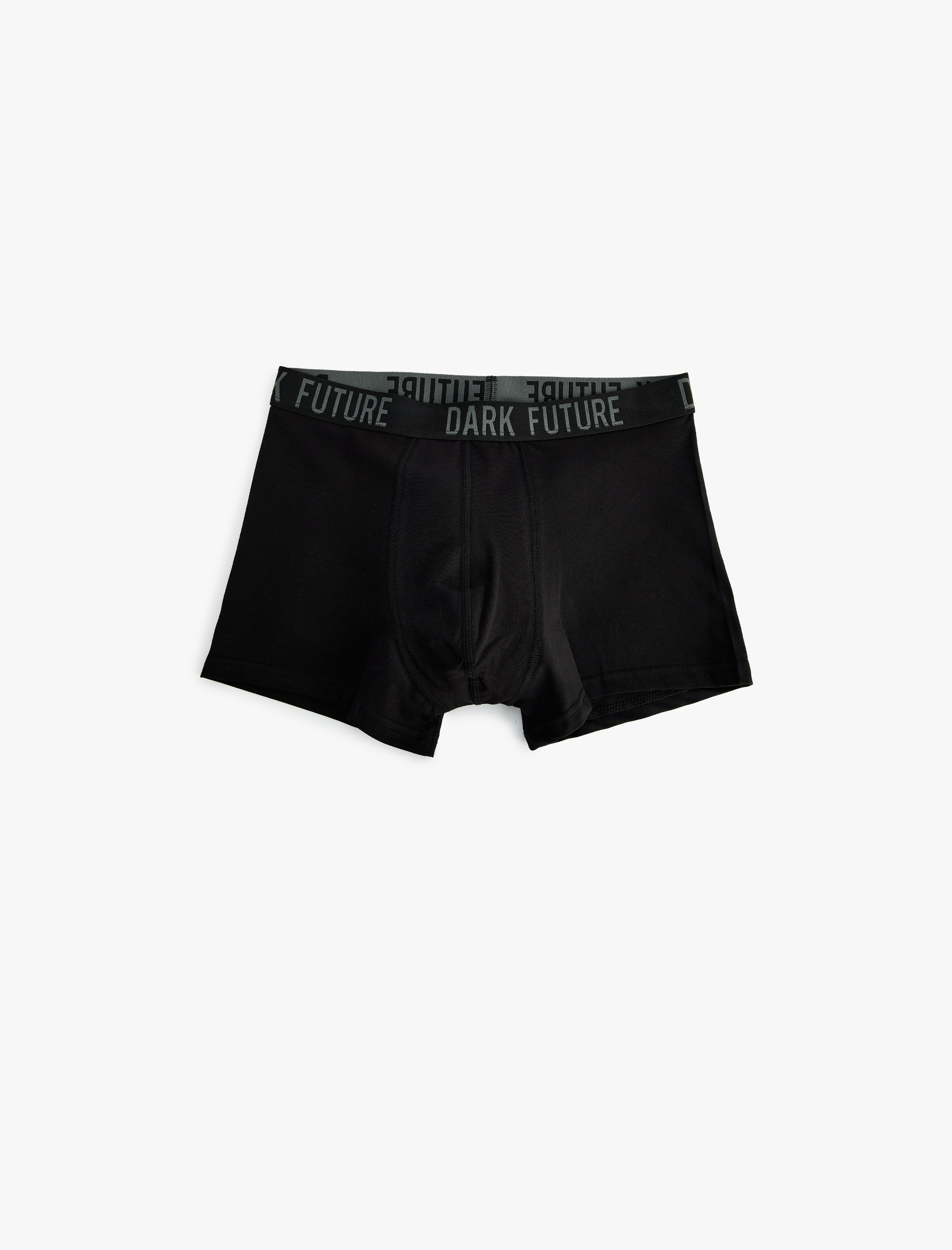   Slogan Baskılı Bel Detaylı Pamuklu 3'lü Boxer Seti