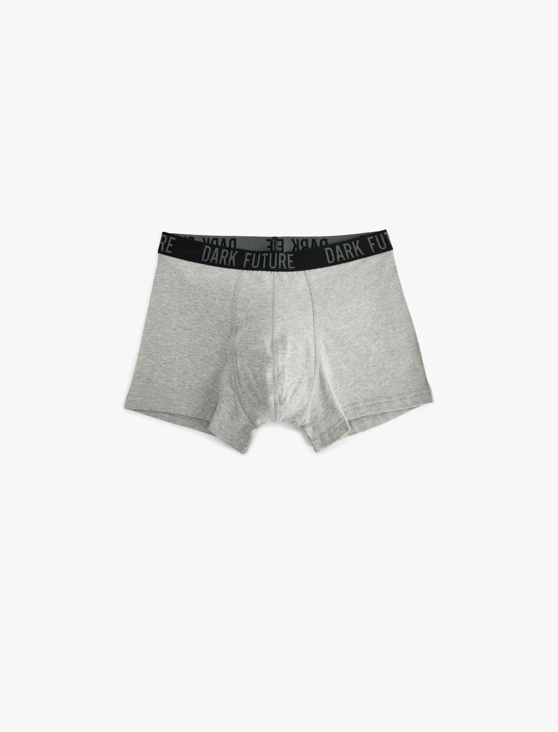   Slogan Baskılı Bel Detaylı Pamuklu 3'lü Boxer Seti