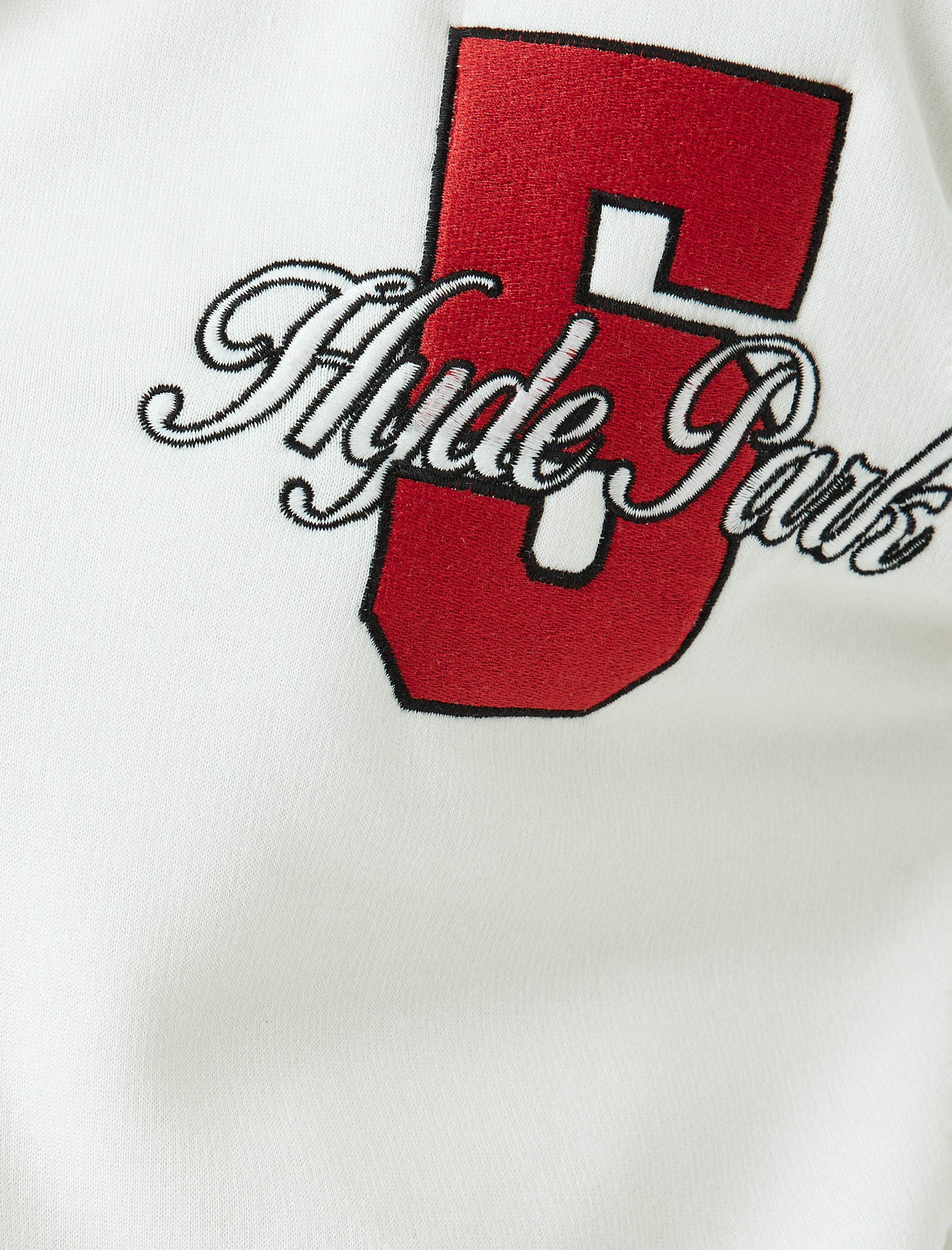   Polo Yaka Düğmeli Oversize Kolej Nakışlı Şardonlu Sweatshirt