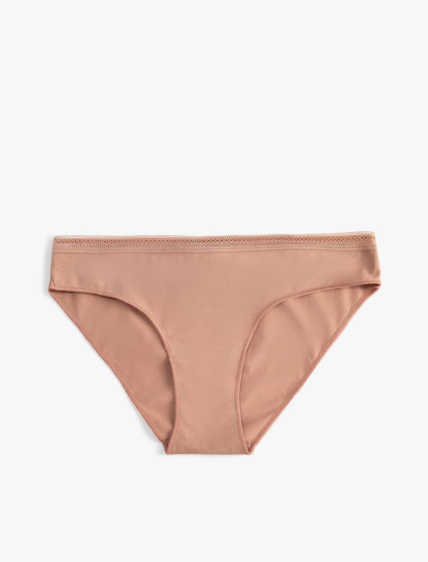   Basic Brief Külot Pamuklu Beli Dantelli