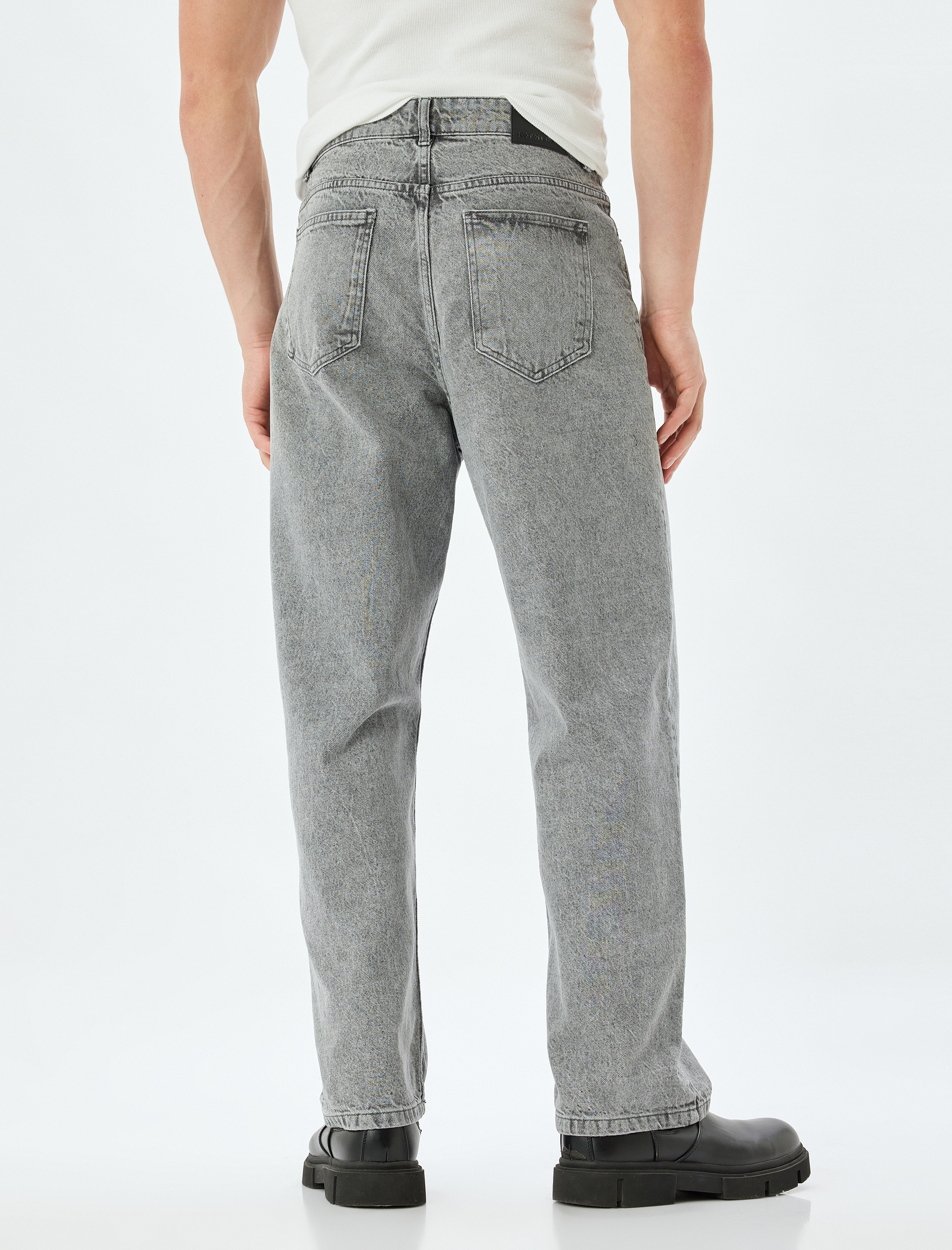   Bol Baggy Kot Pantolon Cep Detaylı Pamuklu