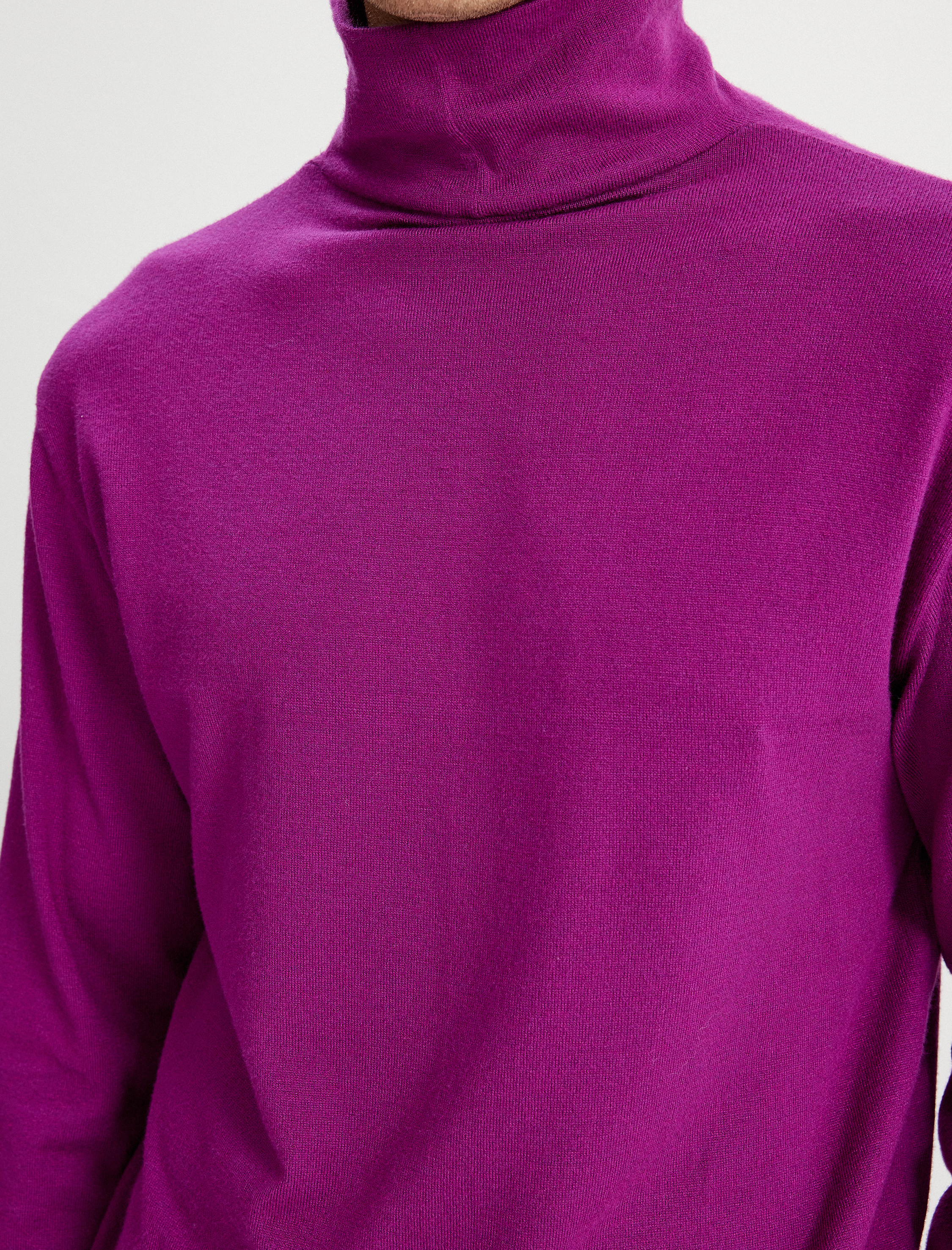   Boğazlı Triko Kazak Basic Uzun Kollu Viskon Karışımlı