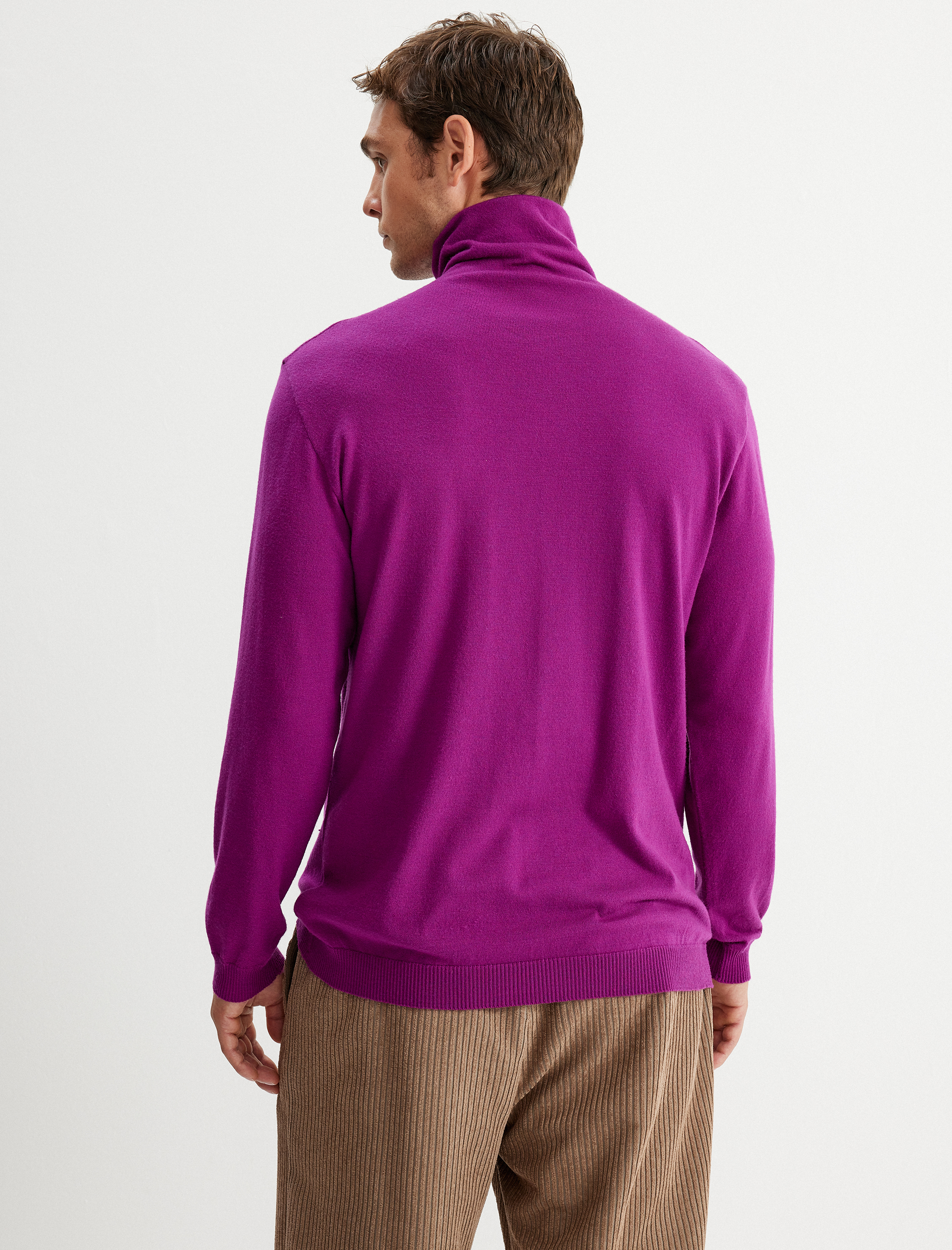   Boğazlı Triko Kazak Basic Uzun Kollu Viskon Karışımlı