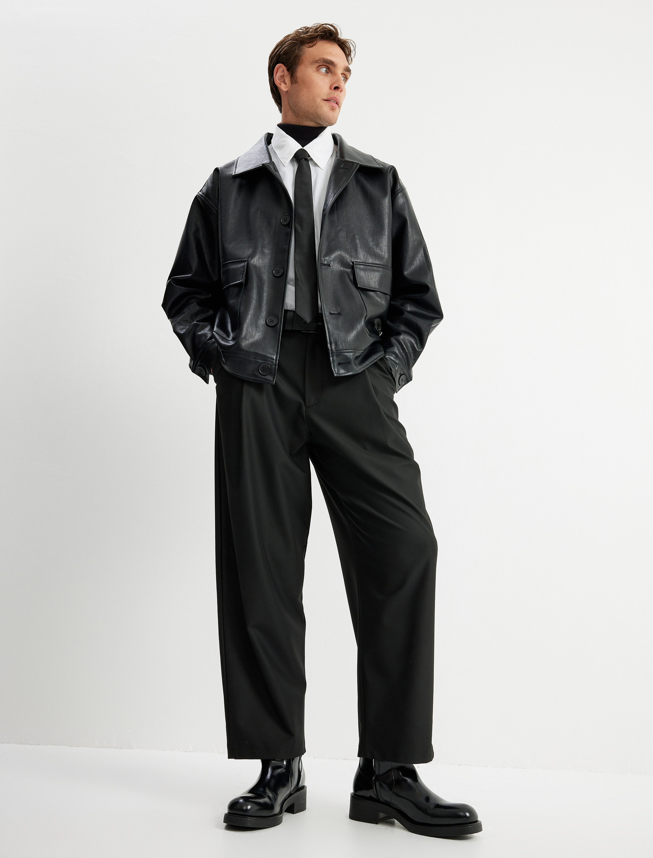   Düğmeli Chino Cep Detaylı Bol Pantolon