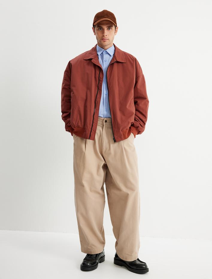  Bol Pantolon Chino Cep Detaylı