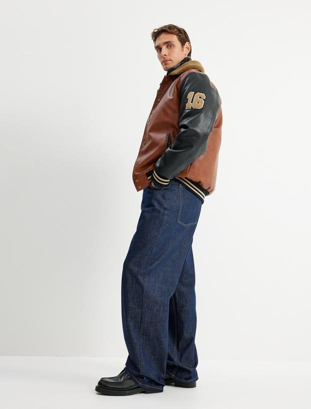 Cep Detaylı Pamuklu Super Baggy Jean Pantolon_2