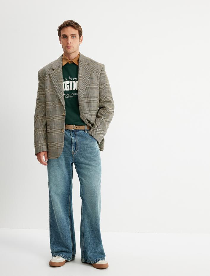  Cep Detaylı Pamuklu Bol Baggy Jean Pantolon