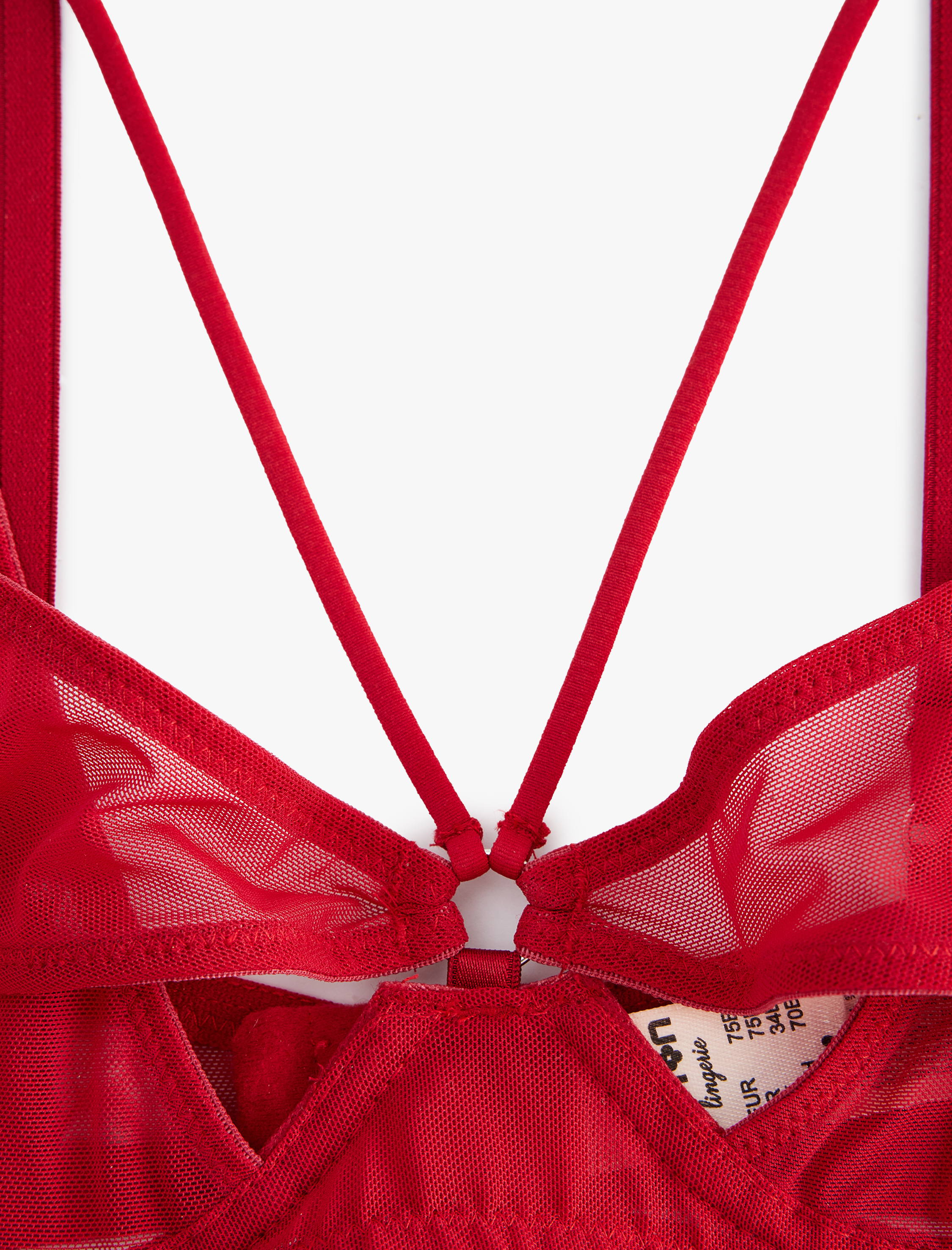   Asimetrik Pencere Detaylı Dolgusuz Tül Balenli Sütyen