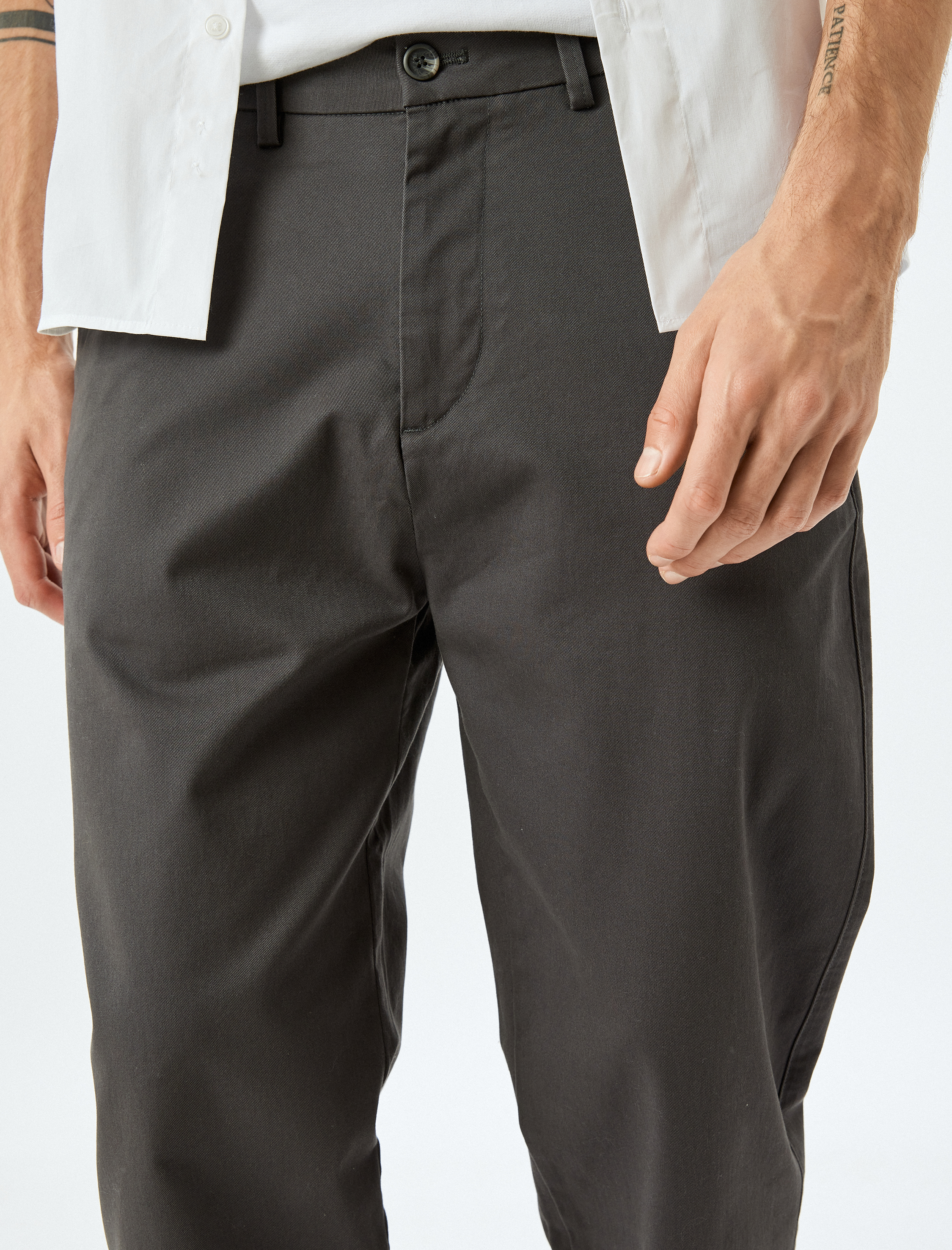   Pamuklu Gabardin Cep Detaylı Chino Pantolon