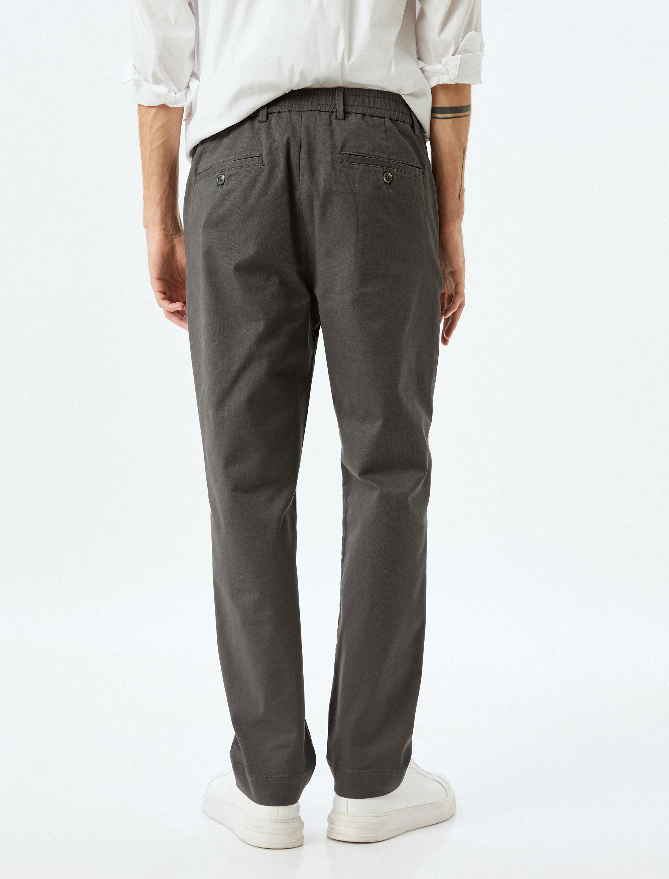   Pamuklu Gabardin Cep Detaylı Chino Pantolon