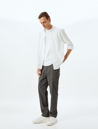 Pamuklu Gabardin Cep Detaylı Chino Pantolon