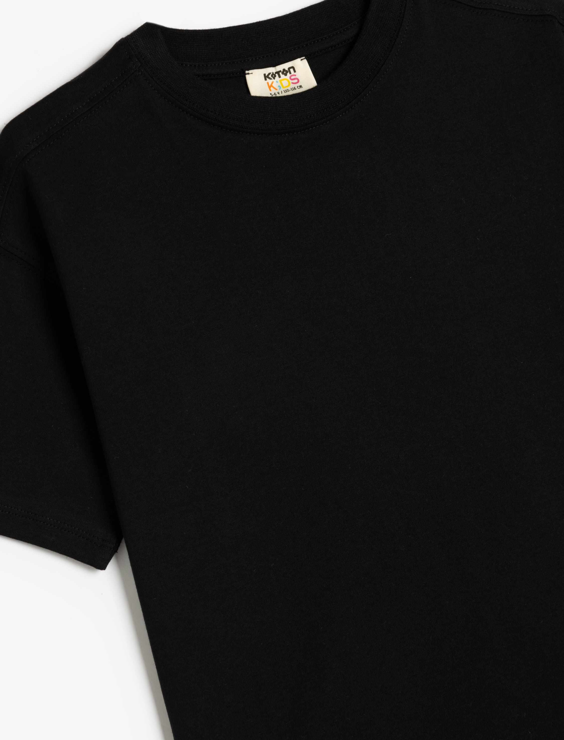  Erkek Çocuk Basic Oversize Tişört Kısa Kollu Bisiklet Yaka Pamuklu