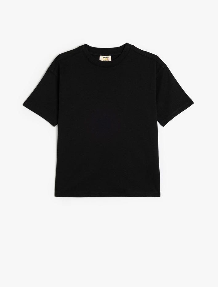 Erkek Çocuk Basic Oversize Tişört Kısa Kollu Bisiklet Yaka Pamuklu