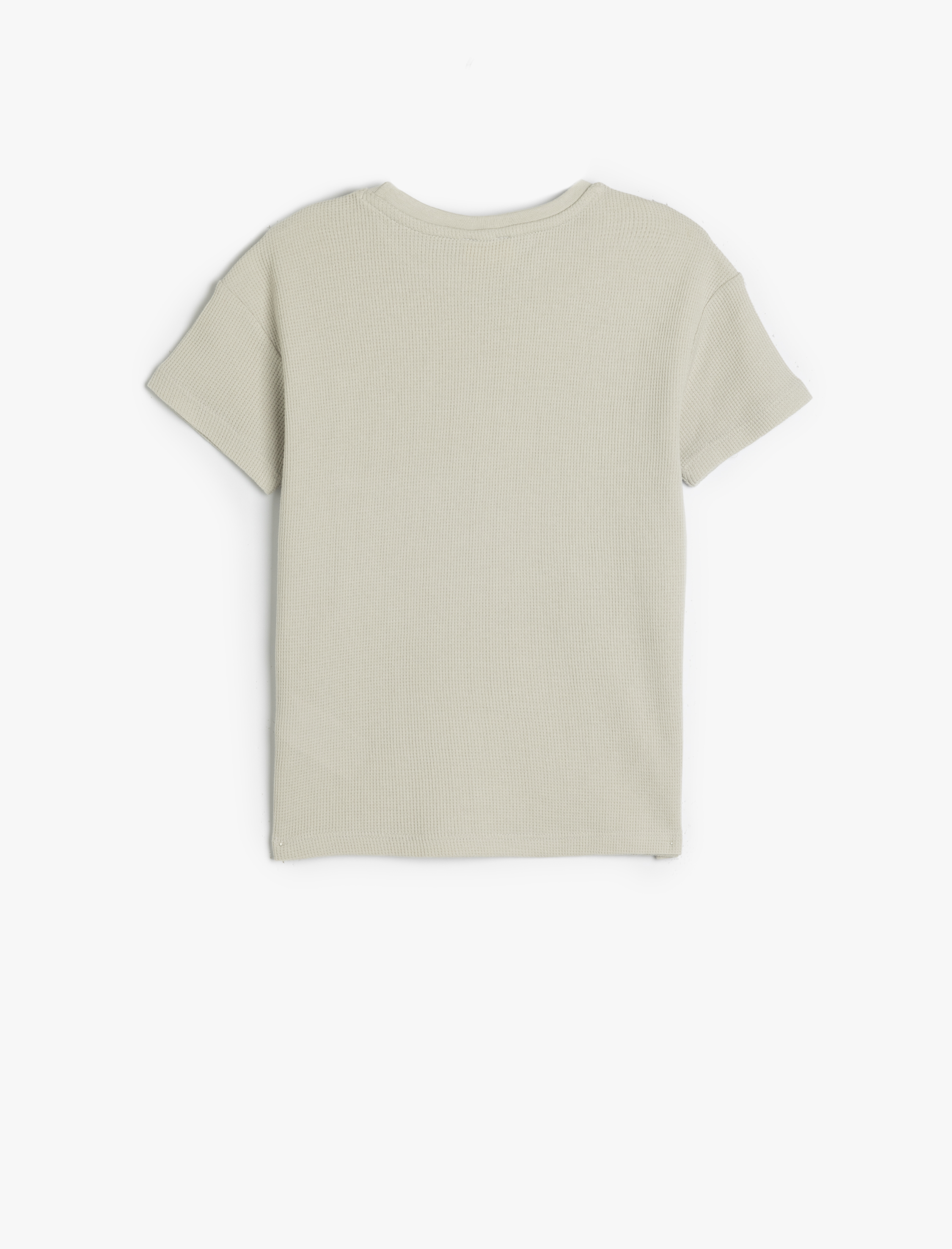  Erkek Çocuk Oversize Basic Tişört Kısa Kollu Bisiklet Yaka Dokulu Cep Detaylı Pamuklu