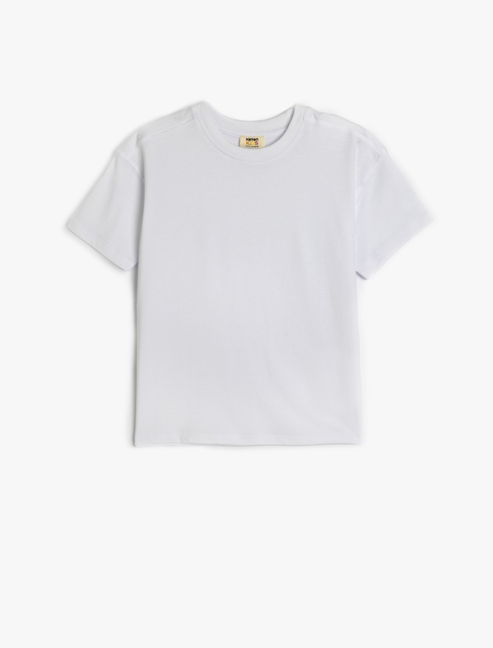 Erkek Çocuk Basic Oversize Tişört Kısa Kollu Bisiklet Yaka Pamuklu
