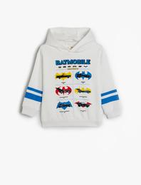 Batman Kapşonlu Sweatshirt Lisanslı Uzun Kollu Şardonlu