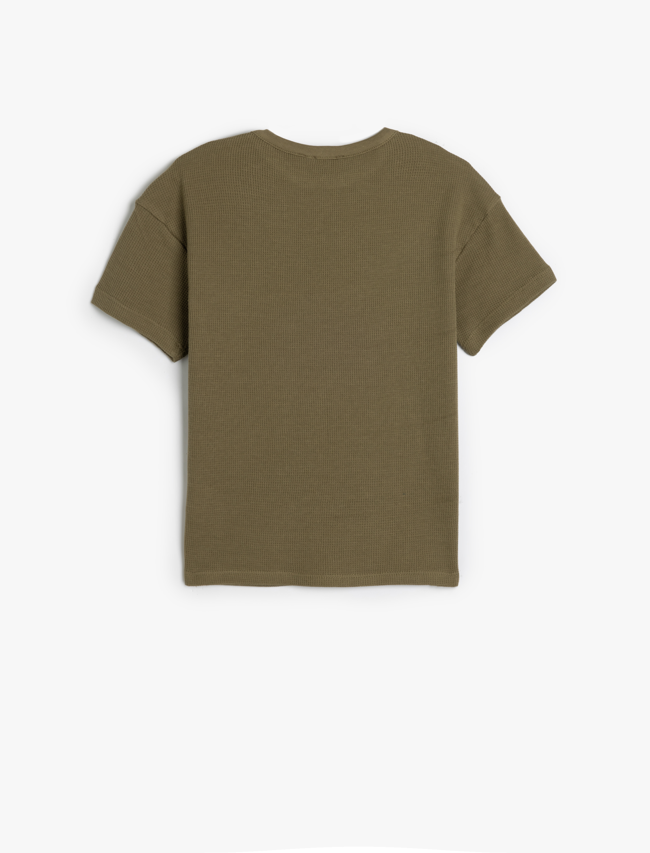  Erkek Çocuk Basic Tişört Kısa Kollu Bisiklet Yaka Dokulu Pamuklu