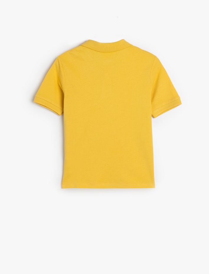 Erkek Çocuk Polo Tişört Kısa Kollu Dokulu Pamuklu