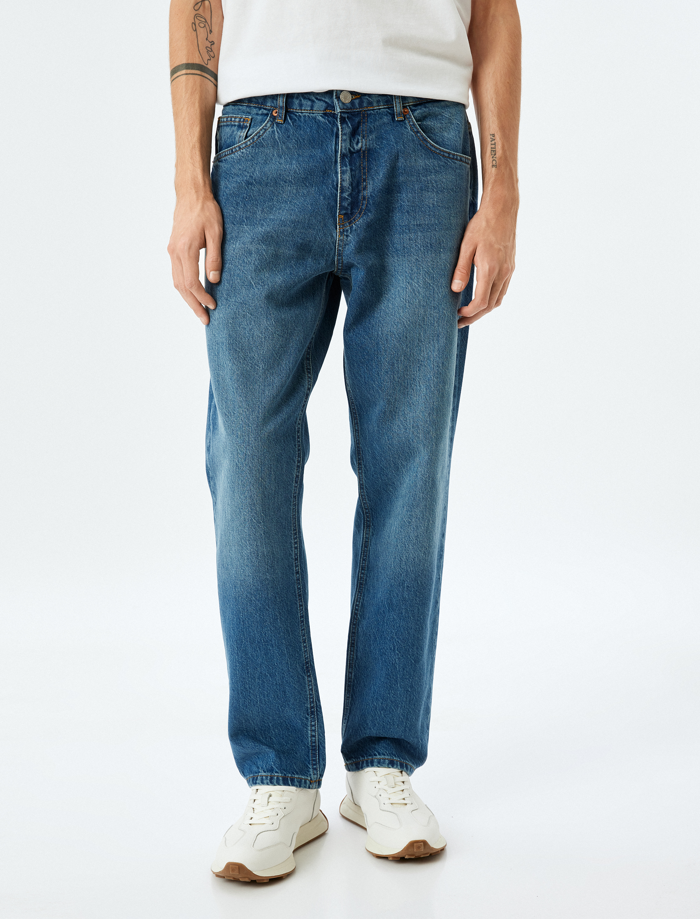   Vintage Straight Bol Jean Pantolon Cep Detaylı Pamuklu