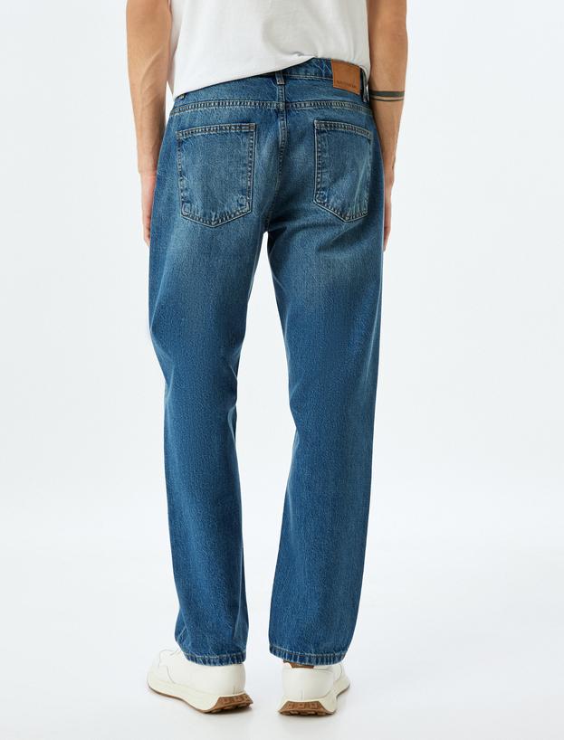 Vintage Straight Bol Jean Pantolon Cep Detaylı Pamuklu_3