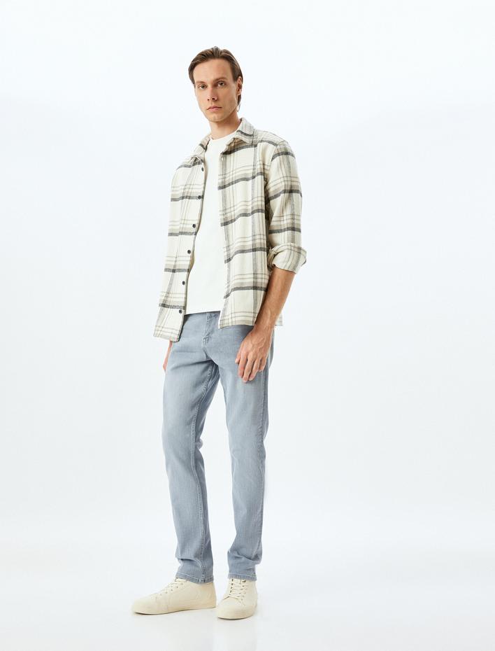  Normal Bel Pamuklu Slim Fit Jean Pantolon - Brad Jean