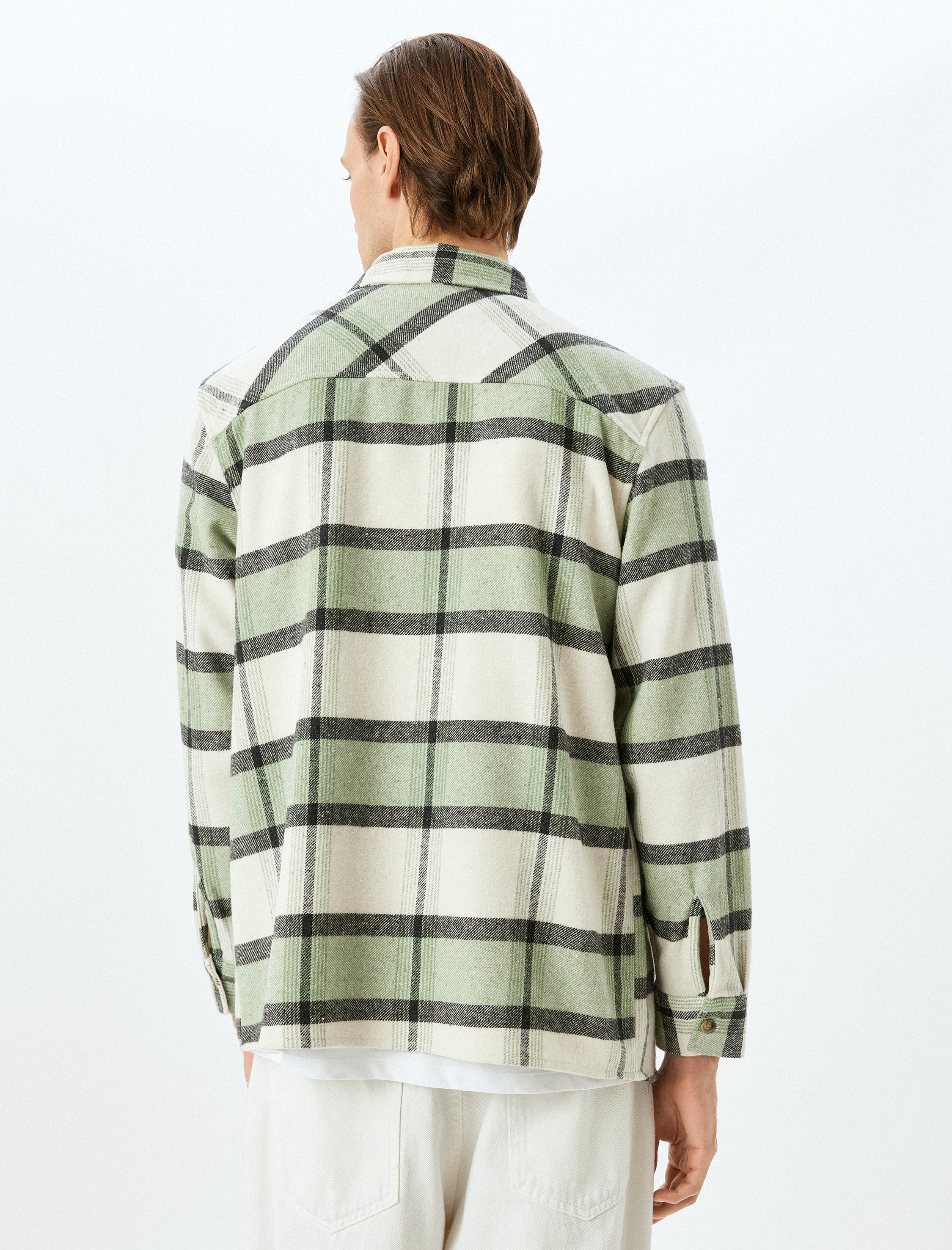   Cep Detaylı Regular Fit Uzun Kollu Ekose Desenli Oduncu Gömleği