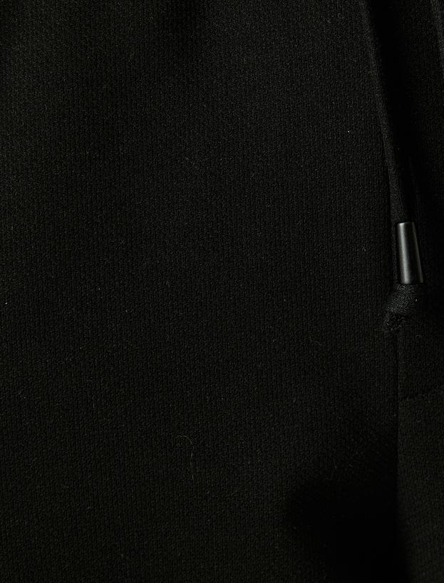 Viskon Karışımlı Cep Detaylı Katlamalı Paça Beli Bağcıklı Pantolon_5