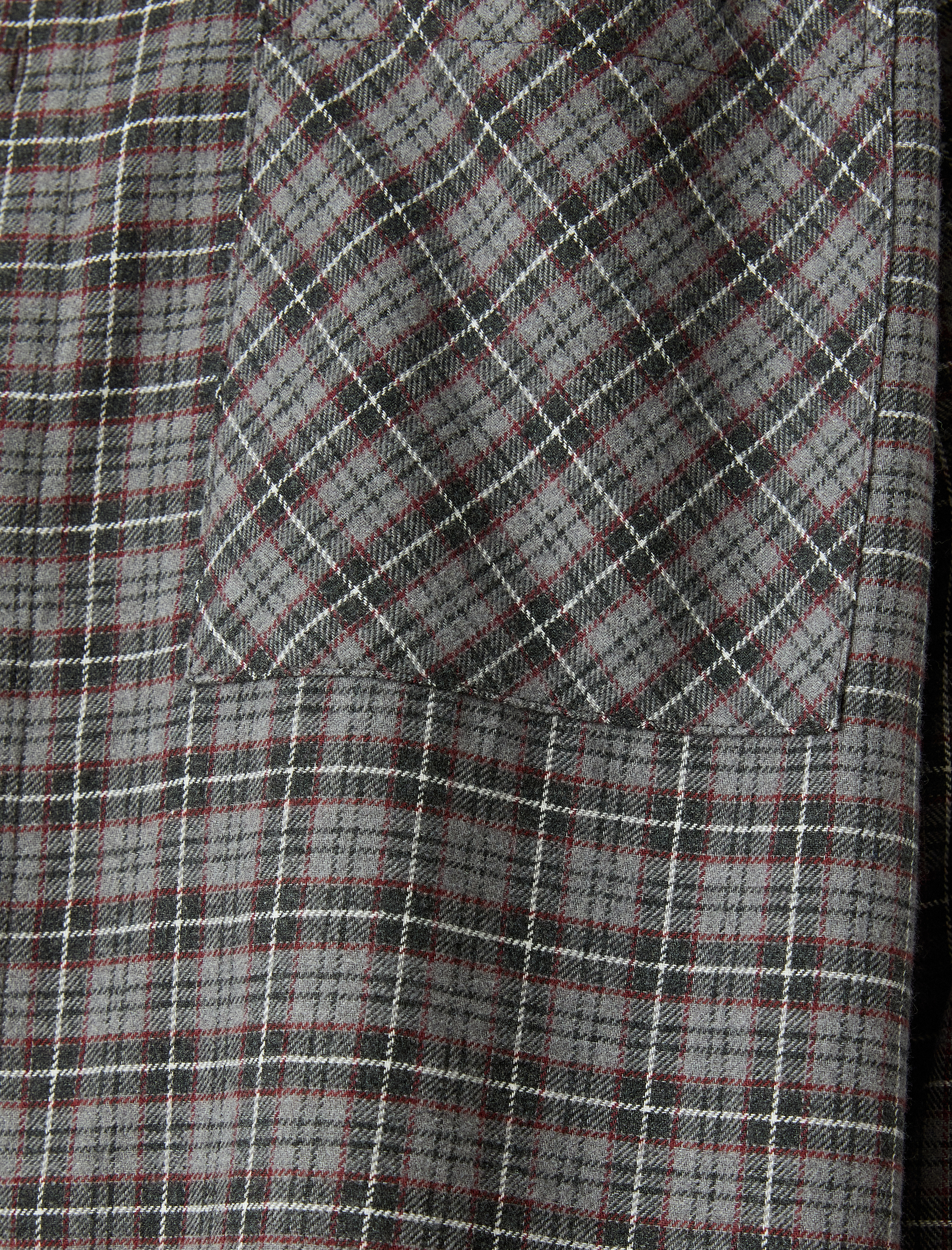   Uzun Kollu Regular Fit Cep Detaylı Pamuk Karışımlı Ekose Oduncu Gömleği