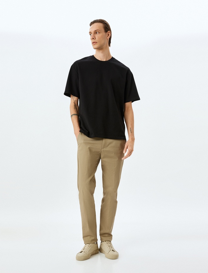  Kısa Kollu Regular Fit Bisiklet Yaka Tişört