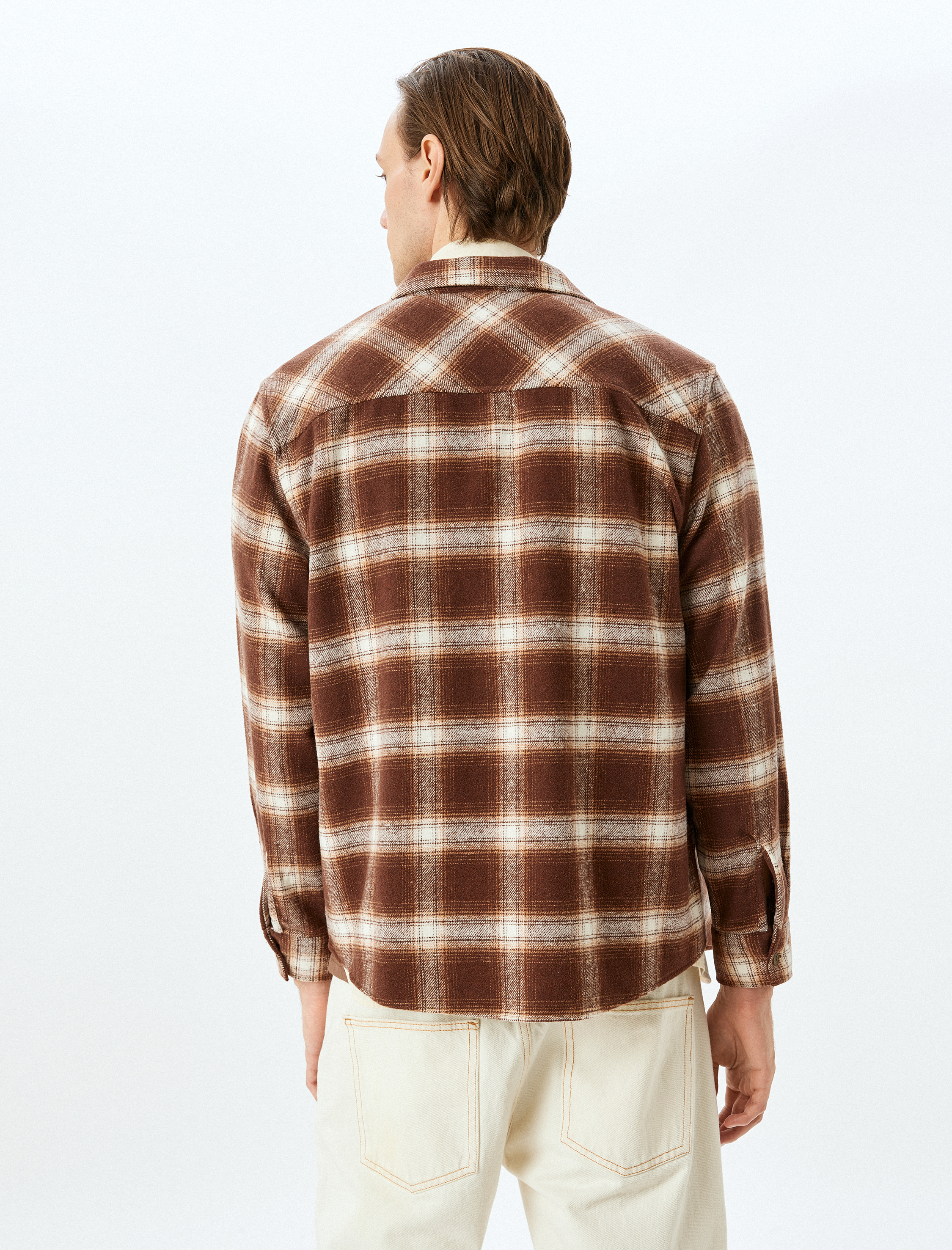   Uzun Kollu Cep Detaylı Regular Fit Ekose Oduncu Gömleği