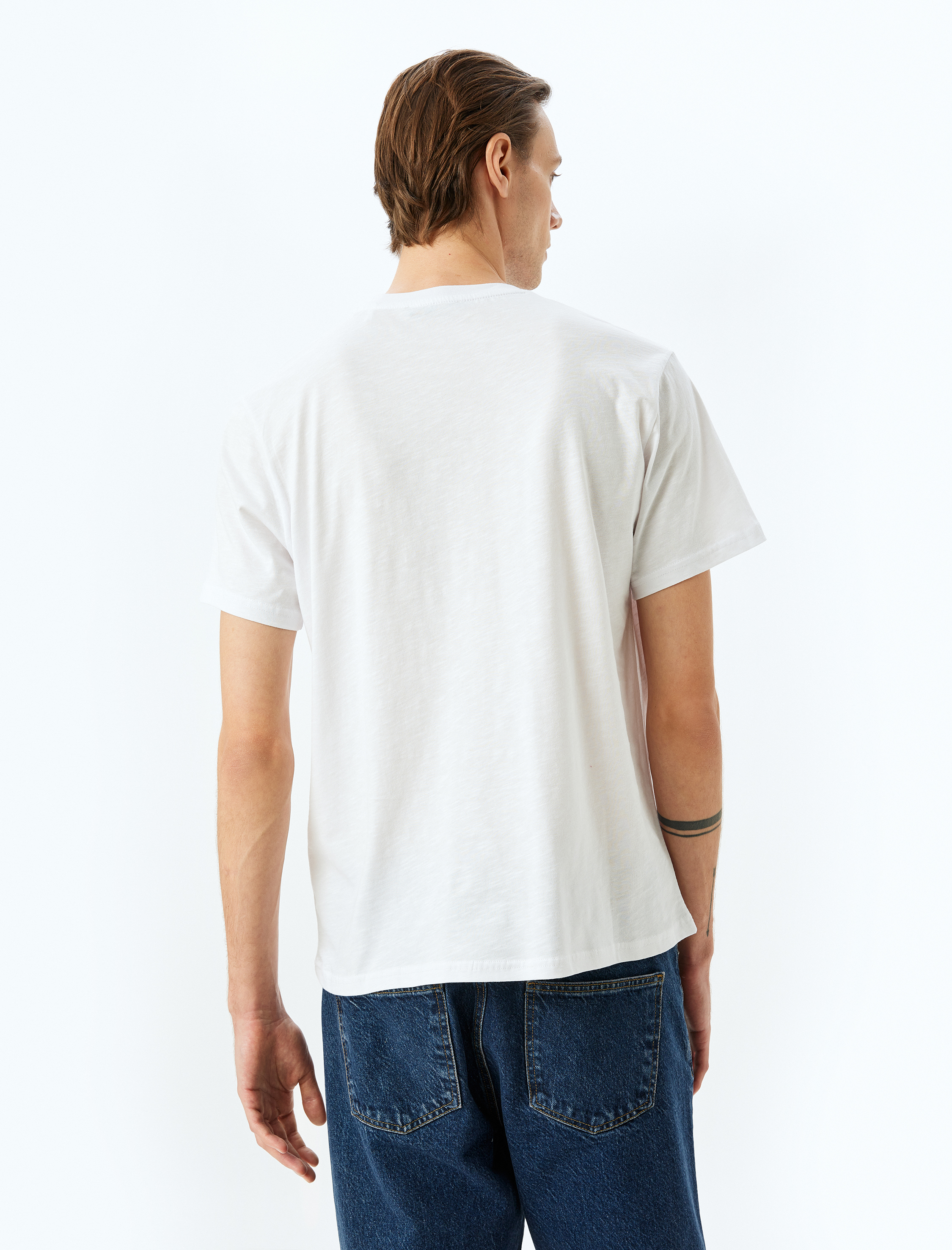   Kısa Kollu Bisiklet Yaka Regular Fit Pamuklu Baskılı Tişört