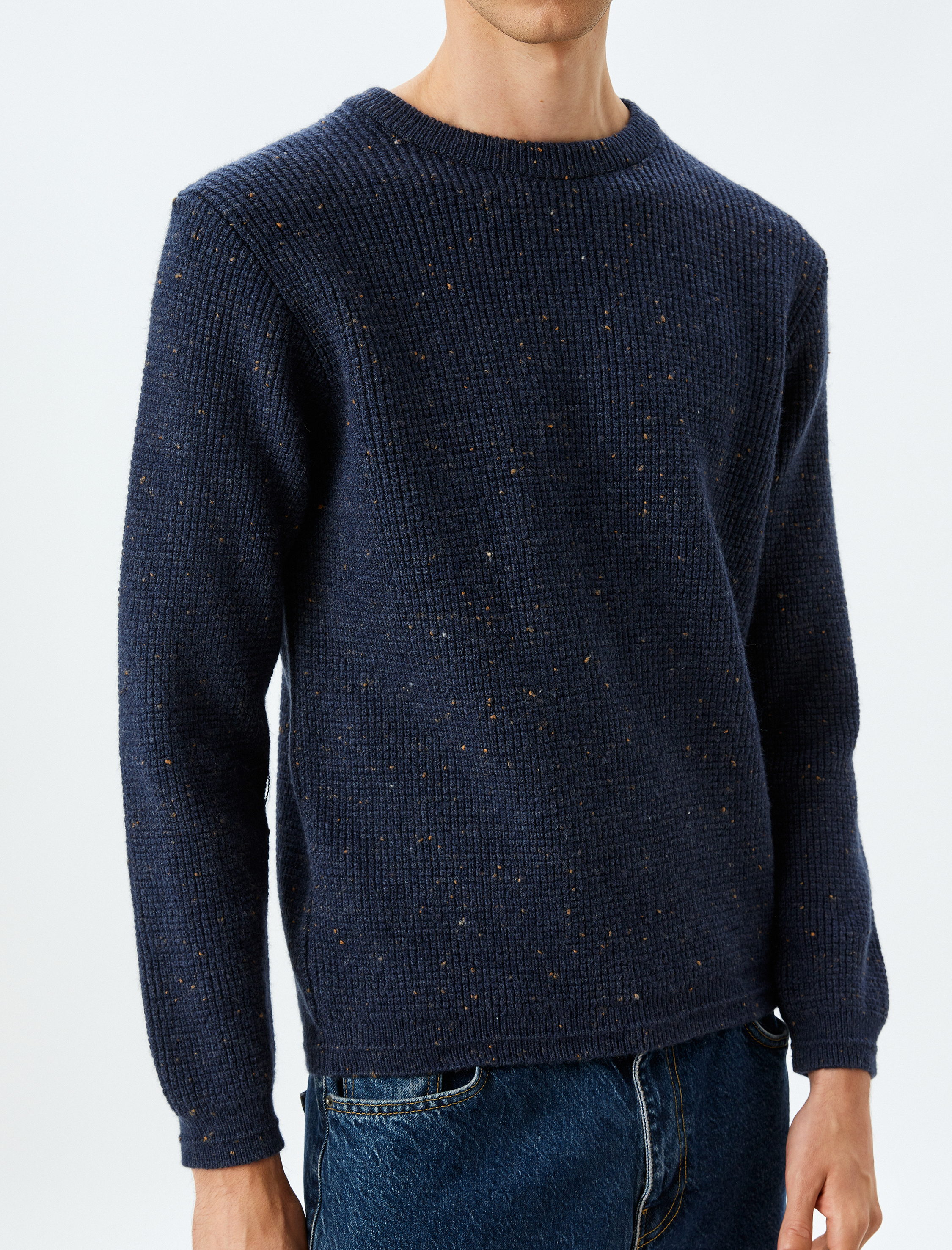   Bisiklet Yaka Viskon Karışımlı Basic Kışlık Triko Kazak