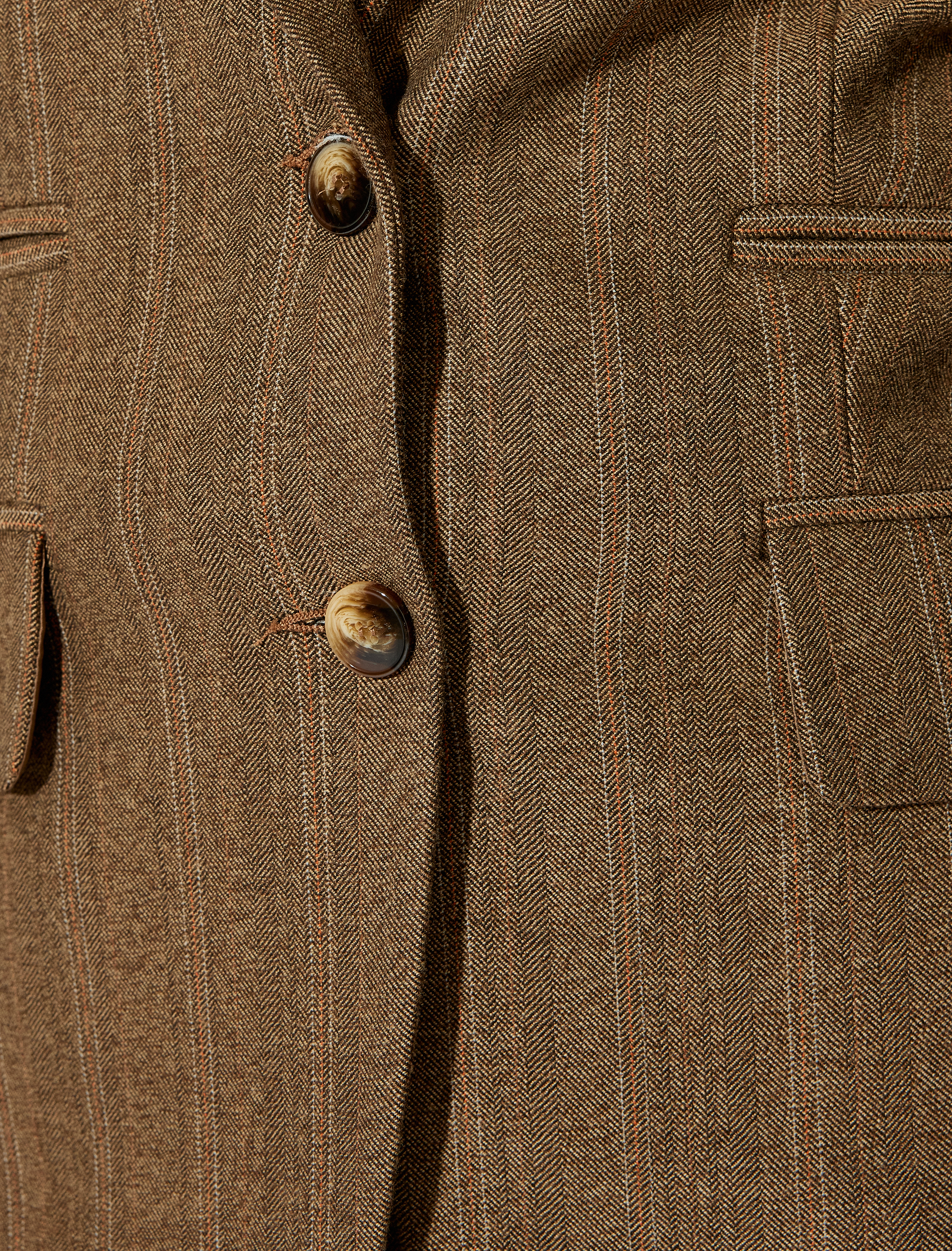   Blazer Ceket Kruvaze Cepli Düğmeli Kalça Boy