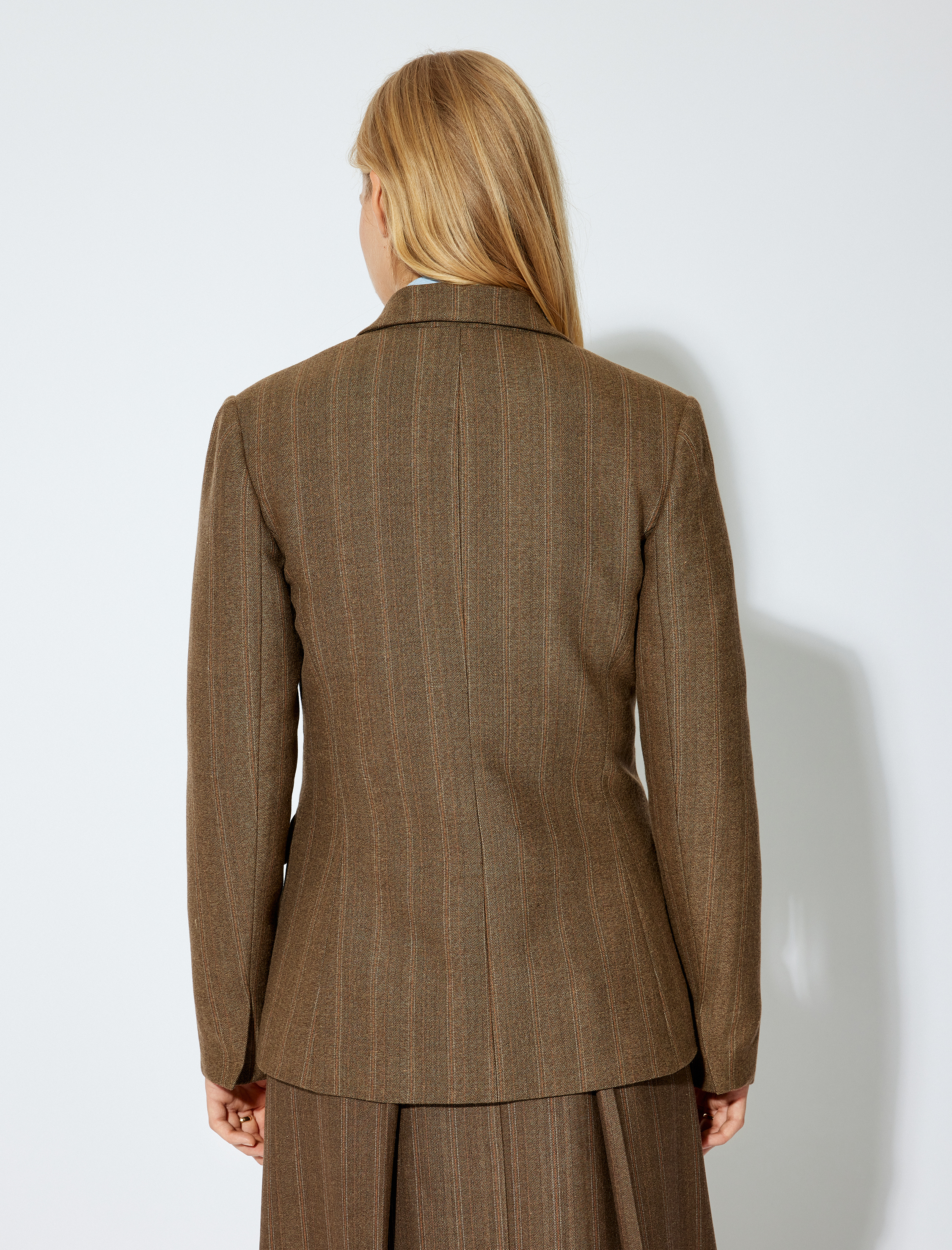   Blazer Ceket Kruvaze Cepli Düğmeli Kalça Boy