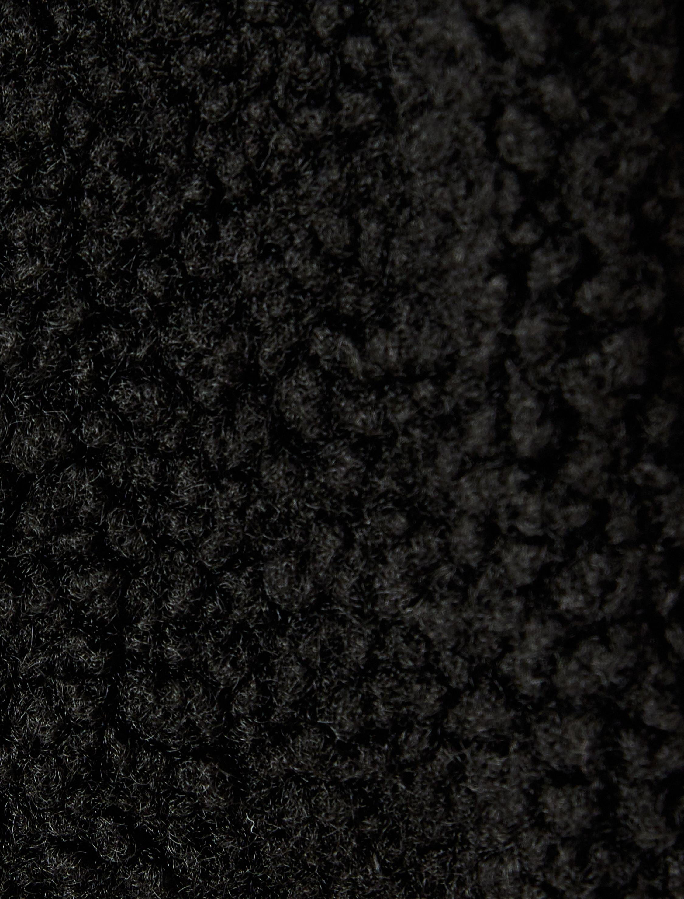   Süet Görünümlü İçi Peluş Astarlı Düğmeli Cepli Geniş Yaka Ceket