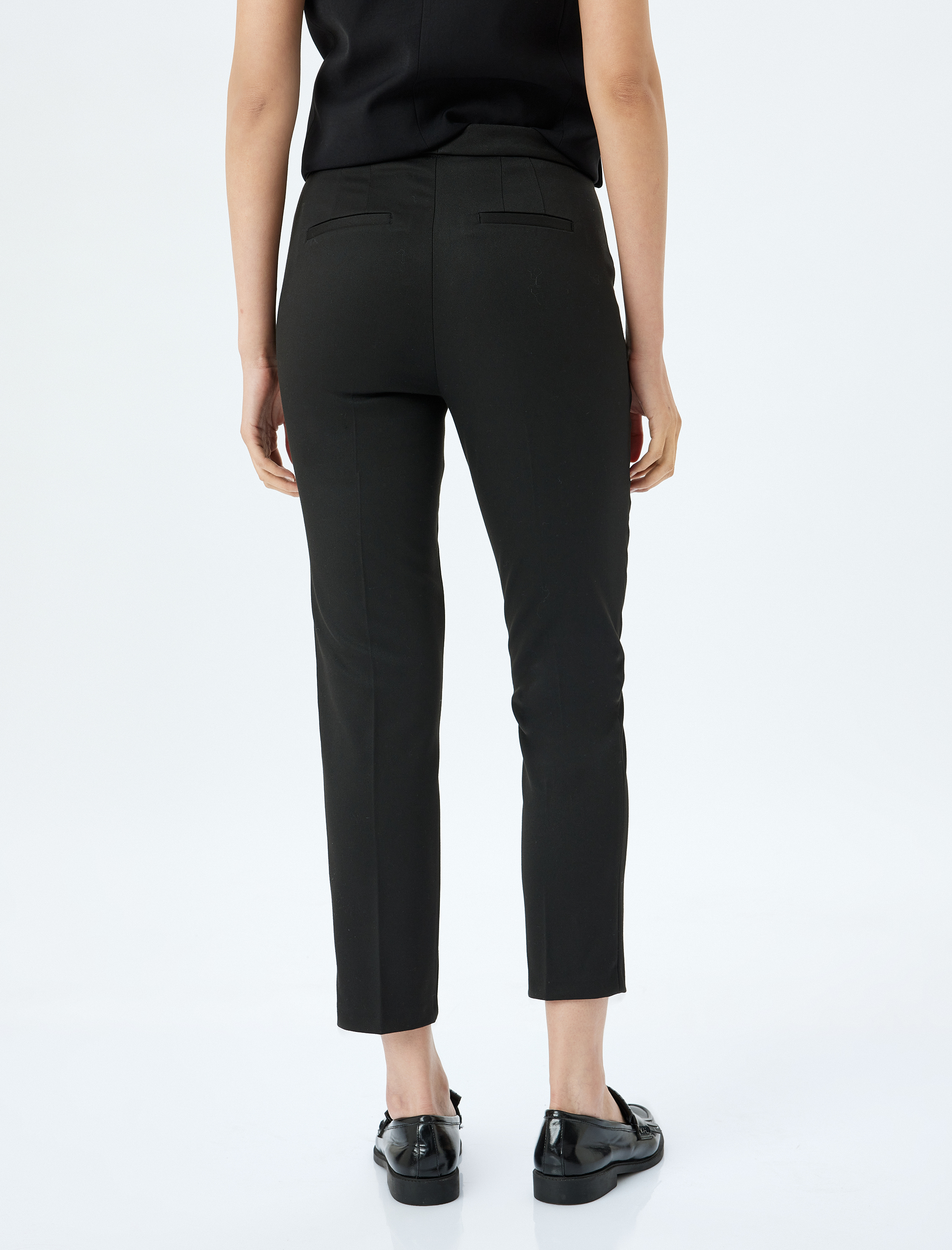 Cepli Yüksek Bel Cigarette Kumaş Pantolon