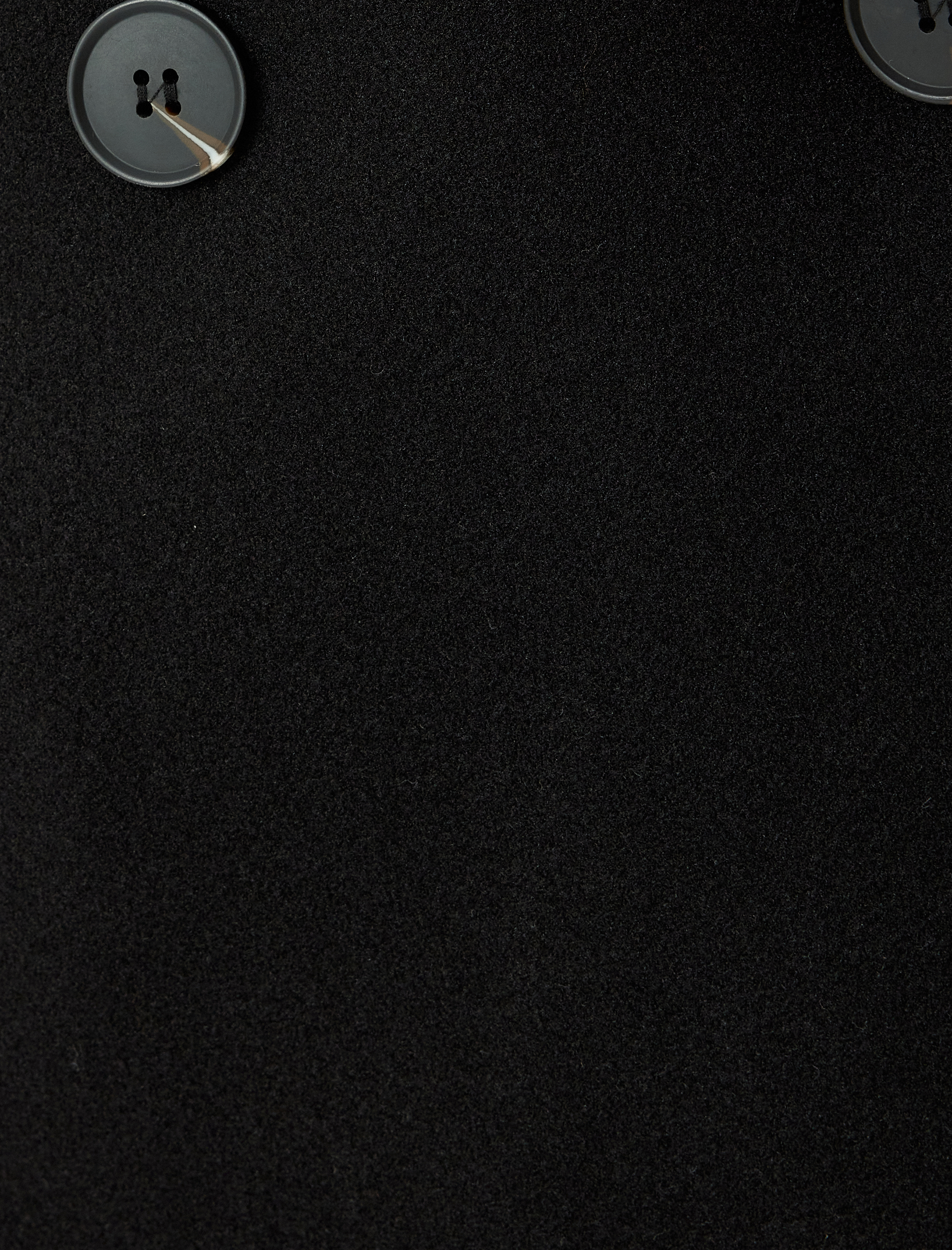   Düğmeli Cepli Kruvaze Uzun Kaşe Kaban