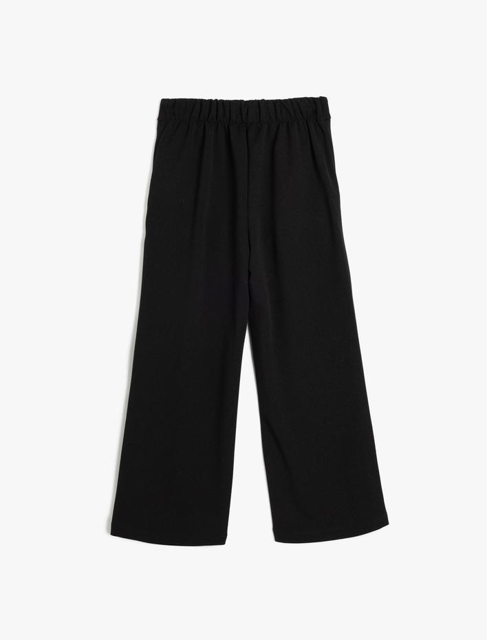 Kız Çocuk Basic Bol Paça Pantolon Cep Detaylı