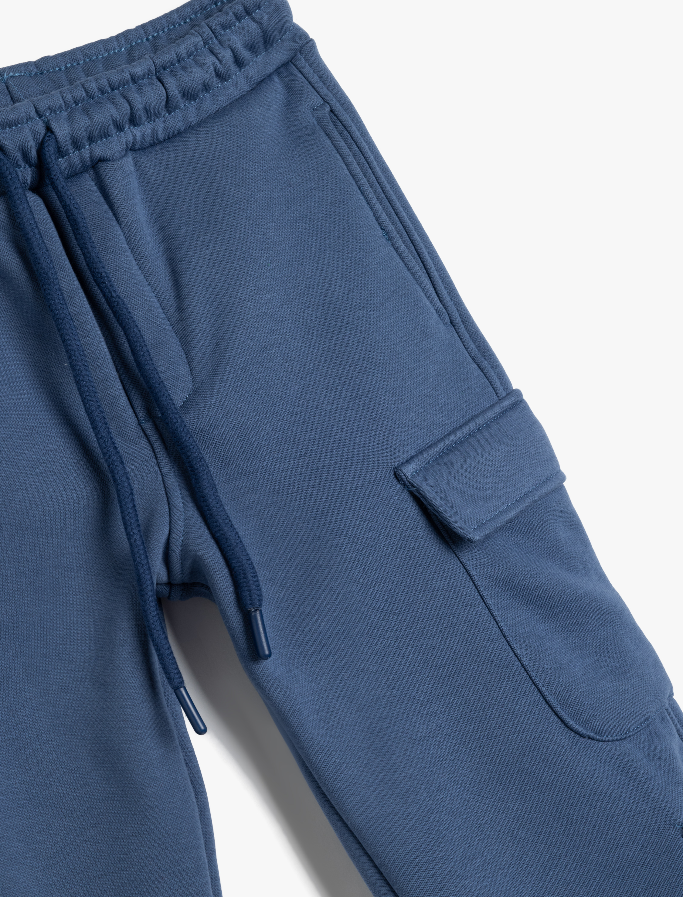  Erkek Çocuk Oversize Eşofman Altı Kargo Cep Detaylı Beli Bağcıklı Pamuk Karışımlı Şardonlu