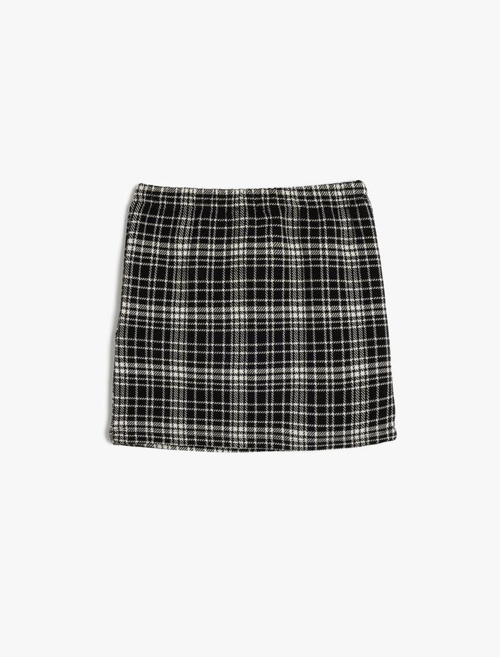 Kız Çocuk Mini Etek Beli Lastikli Dar Kesim