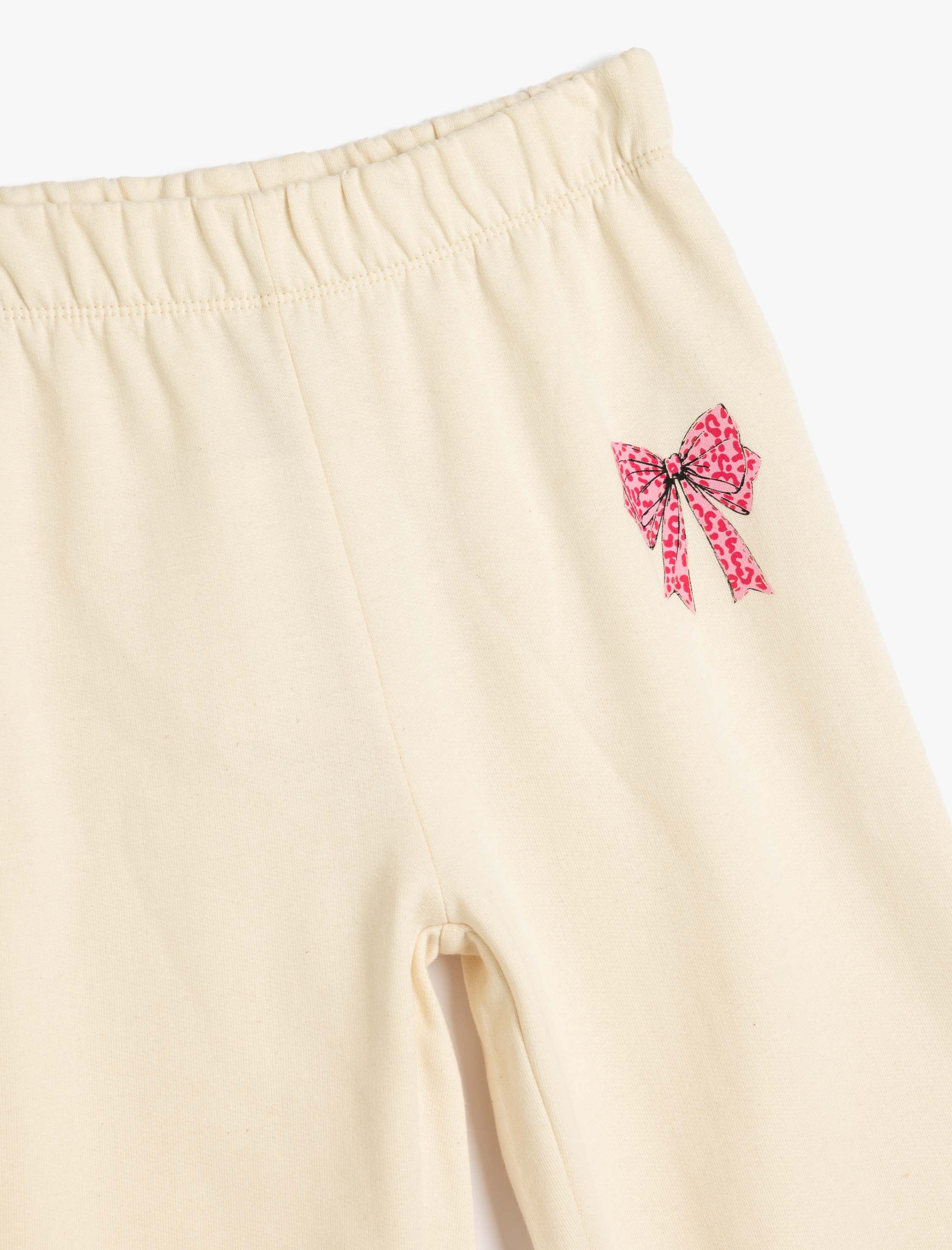  Kız Çocuk Jogger Eşofman Altı Beli Lastikli Kelebek Baskı Detaylı Pamuklu Şardonlu