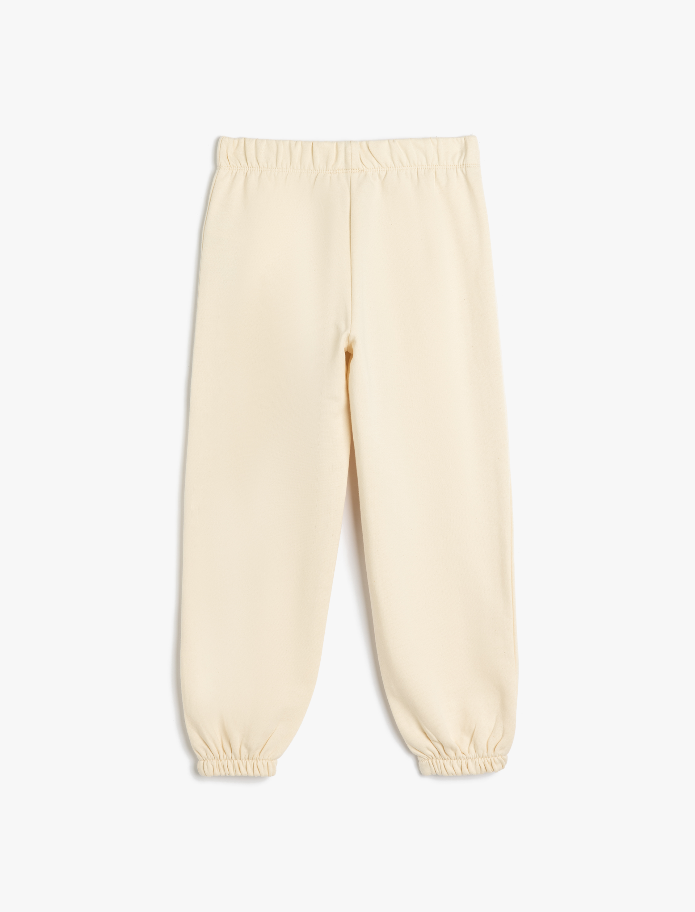  Kız Çocuk Jogger Eşofman Altı Beli Lastikli Kelebek Baskı Detaylı Pamuklu Şardonlu