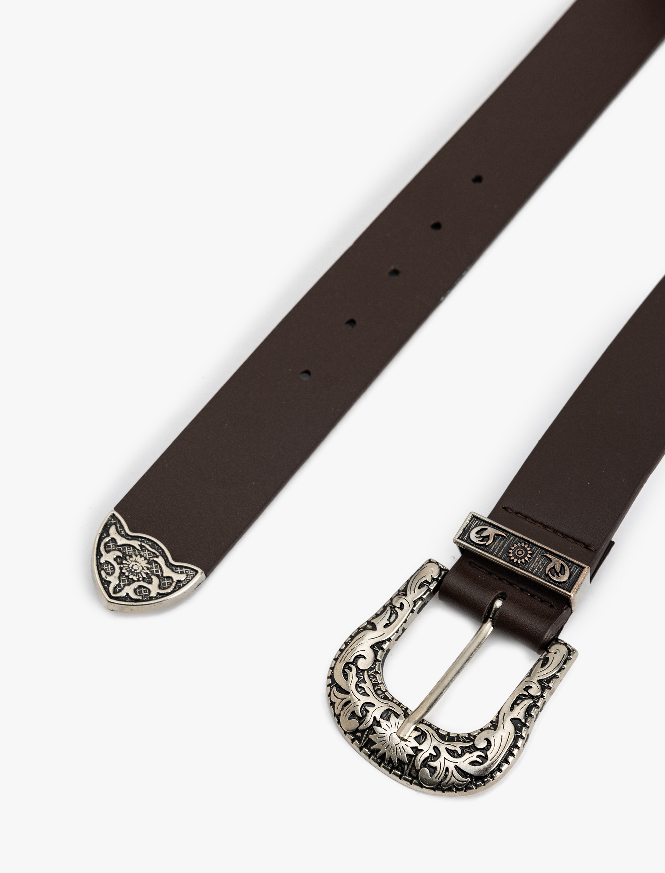  Kadın Suni Deri Metal Toka Detaylı Etnik Kemer